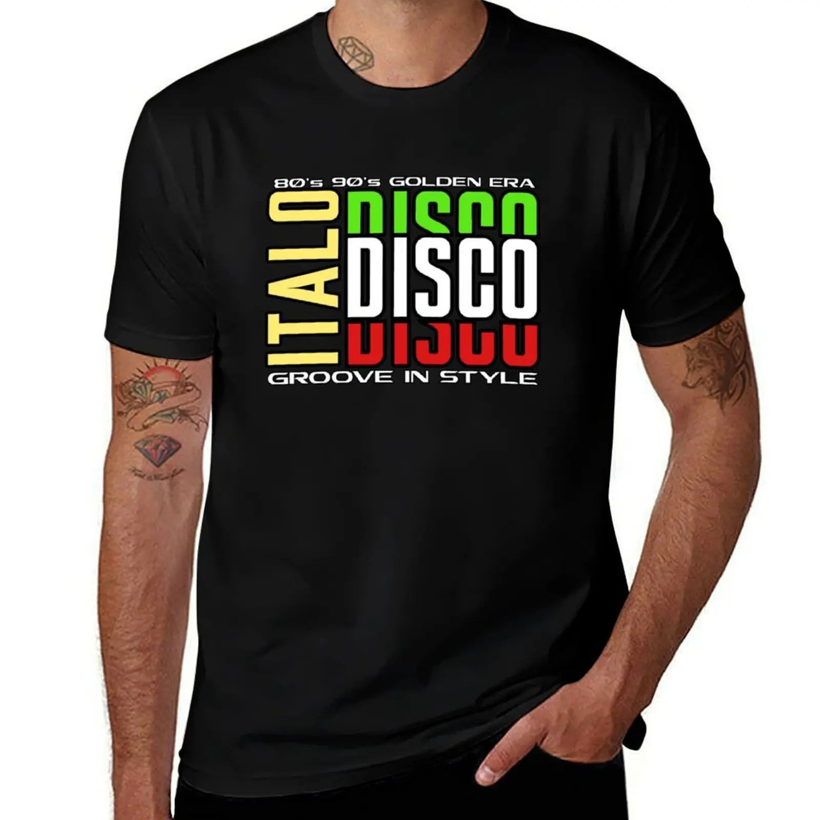 

Italo Disco Golden Era, Grooven in Style T-Shirt graphic t shirts blacks luxury t-shirt t shirts for men graphic
