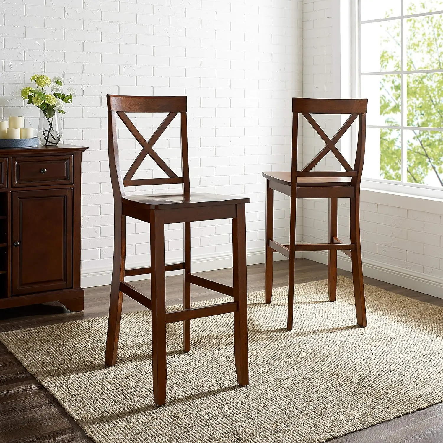 Furniture X-Back Bar Stool (Set of 2)