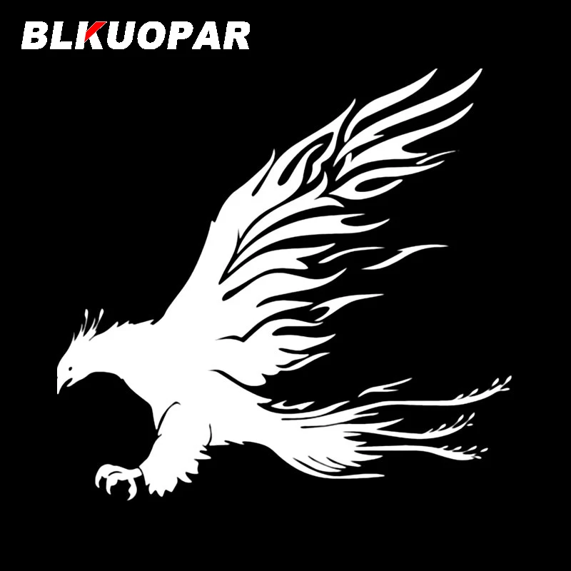 BLKUOPAR Handsome Phoenix Car Sticker Cool Animal Decal Sunscreen DIY Die Cut Caravan Refrigerator Car Accessories