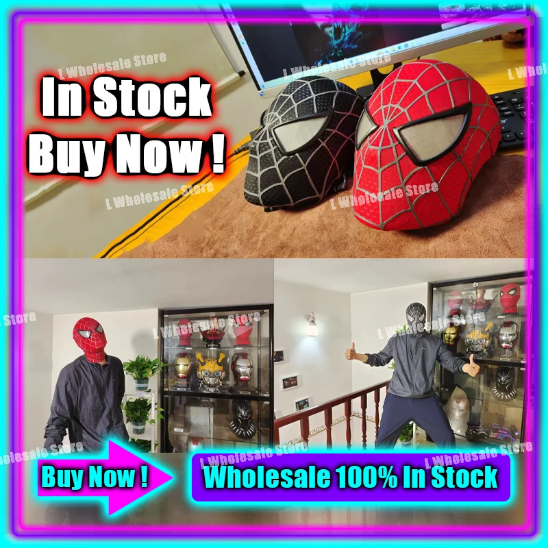 

Spiderman Mask Cosplay Venom Tobey Maguire Spider Man Peter Parker Miles Morales Figure Christmas Children Toys For Kids Gifts