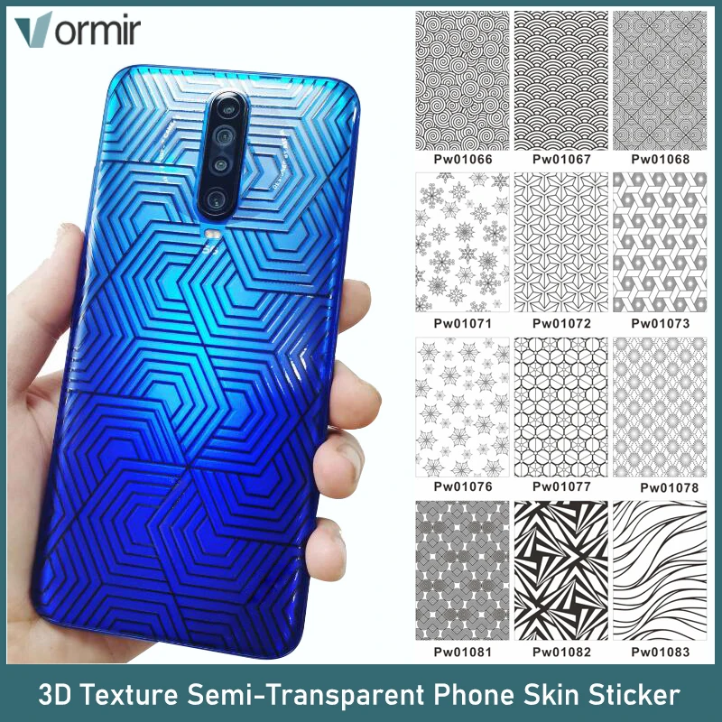 Vormir 50 Pcs Transparent Cellphone Skins 3D Texture Phone Sticker Back Cover Protectors for Film Cutting Machine X8 SS 890C