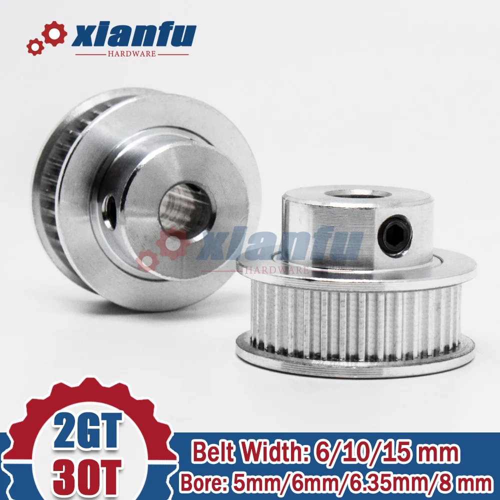 

1/5/10PCS 2GT 30 Teeth BF Typt Timing Pulley Bore 5/6/6.35/8mm Belt Width 6/10/15mm Synchronous Wheel for 3D Printer GT2 30T