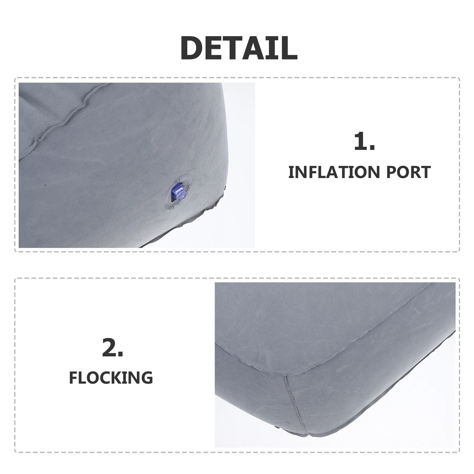Repose-pieds gonflable en Pvc, 2 pièces, coussin floqué, repose-pieds de voyage pour avion, voiture, bureau, Support Portable, Circulation de santé