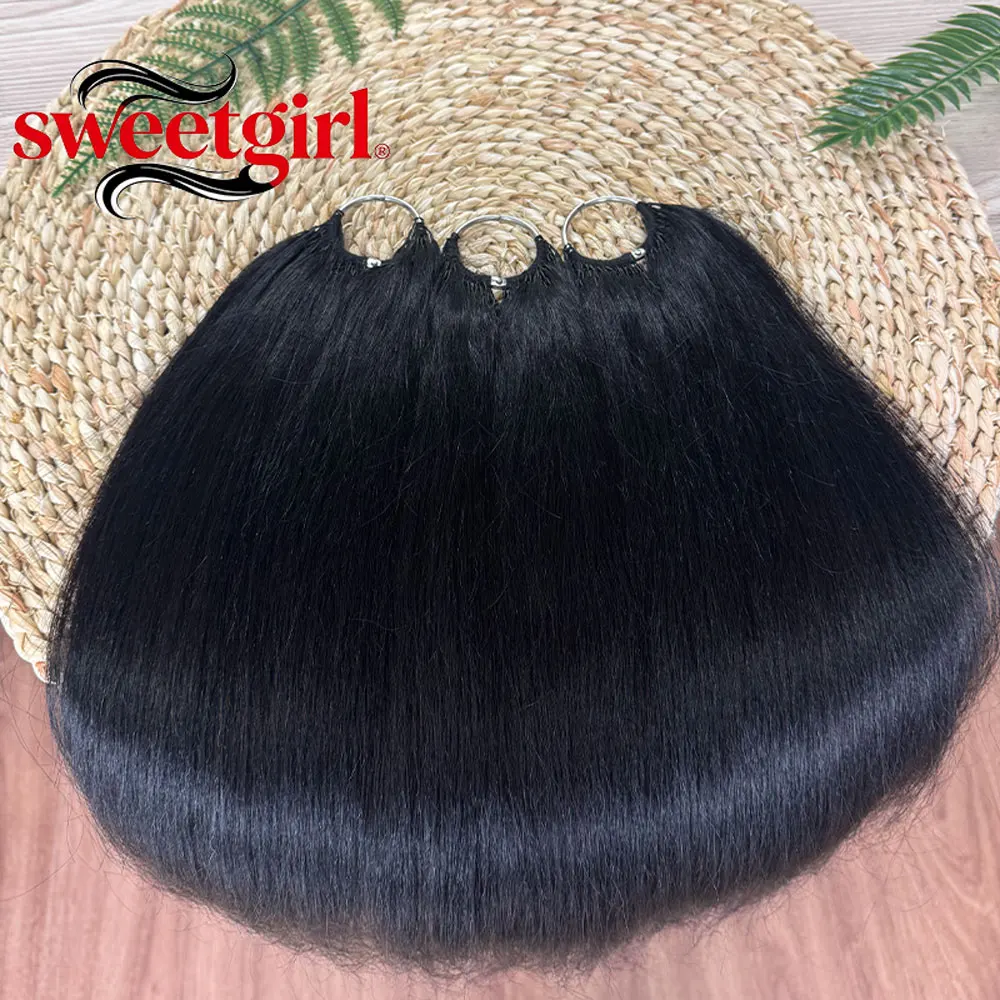 Yaki Straight Feather Crochet Human Hair 12A Grade 100% Virgin Hair Natural Black Knotless Invisible No Tangle For Black Women