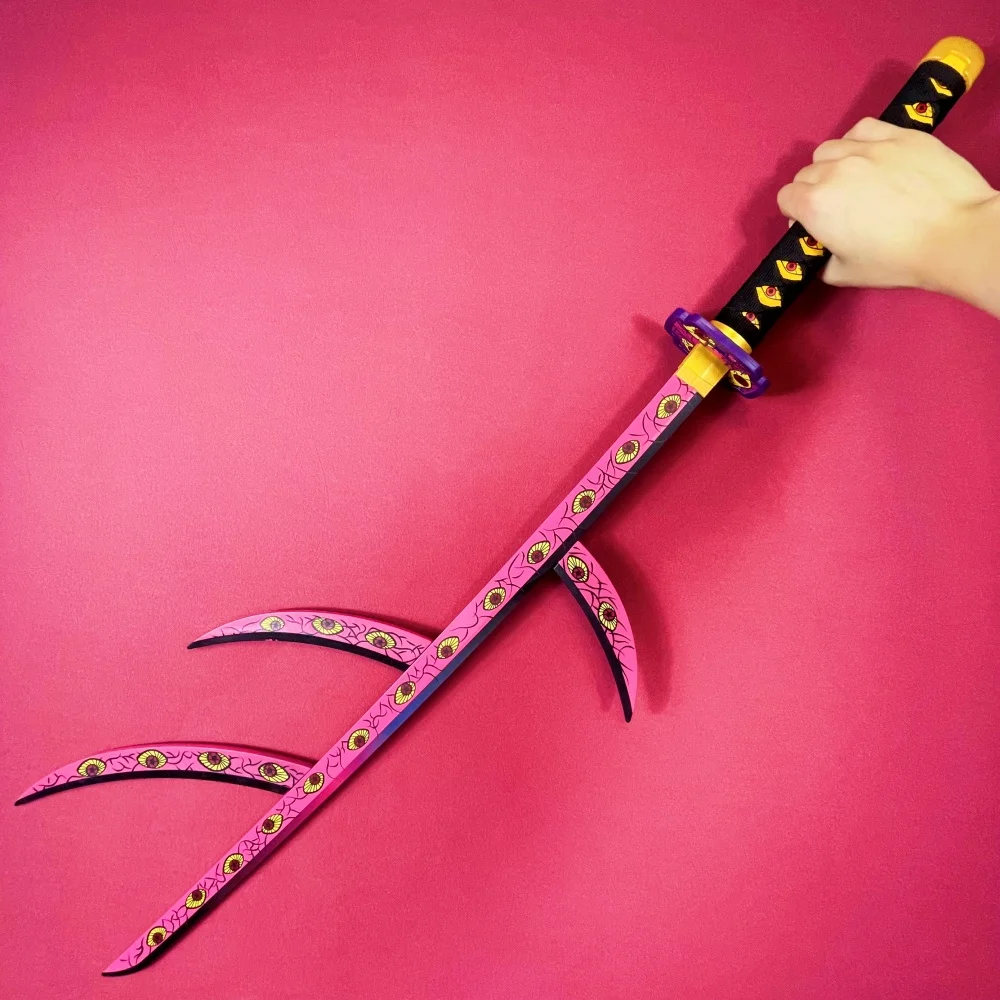 104cm Demon Slayer Kokushibo Katana Kimetsu No Yaiba Sword Blade Anime Cosplay Prop Real Size Japanese Katana Samurai Sabre Gift
