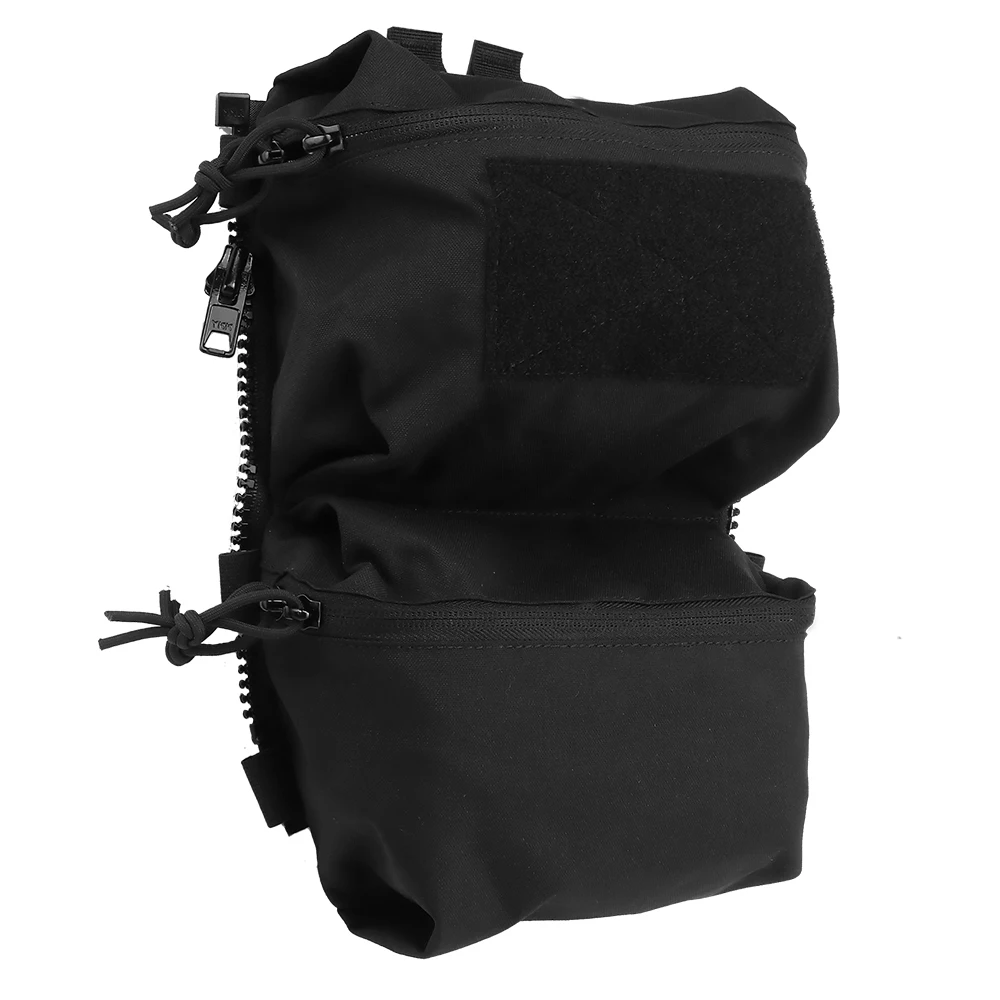 Tactical Double Pouch Back Panel Zip-up GP Pocket Comm Routing Loop Airsoft Gears Storage For FCPC V5 Plate Carrier Hunting Vest