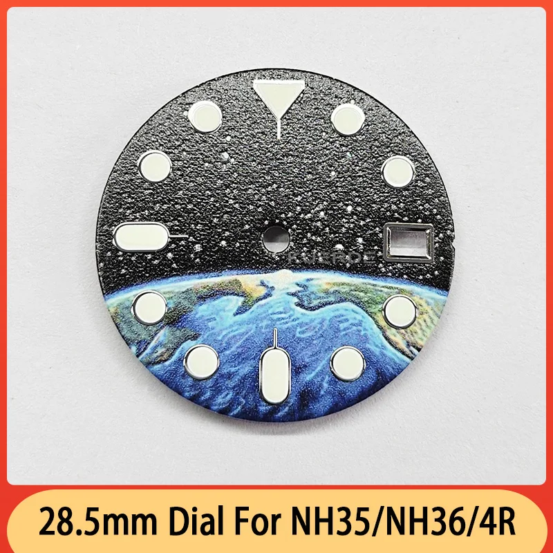 

NEW 28.5MM Starry Sky Earth Green Luminous Dial For NH70 NH35 NH36 4R 7S Movement Wristwatch Modified Part Watch Dial