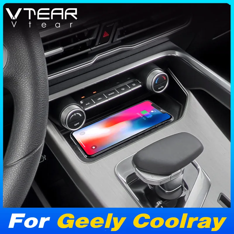 Car Wireless Charger 15W Fast Mobile Phone Charging Panel Adapter For Geely Coolray 2019-2023 Interior Product Auto Accessories