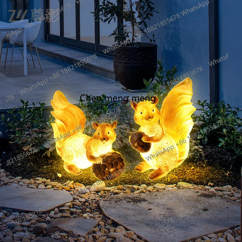 Solar cartoon animal light Garden modeling Garden decoration light Glowing resin  Outdoor light