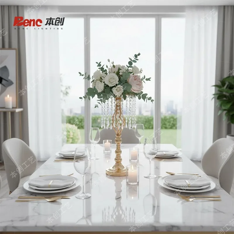 Wedding arrangement Wrought iron flower warn Crystal vase Stage Roman column Road guide Home