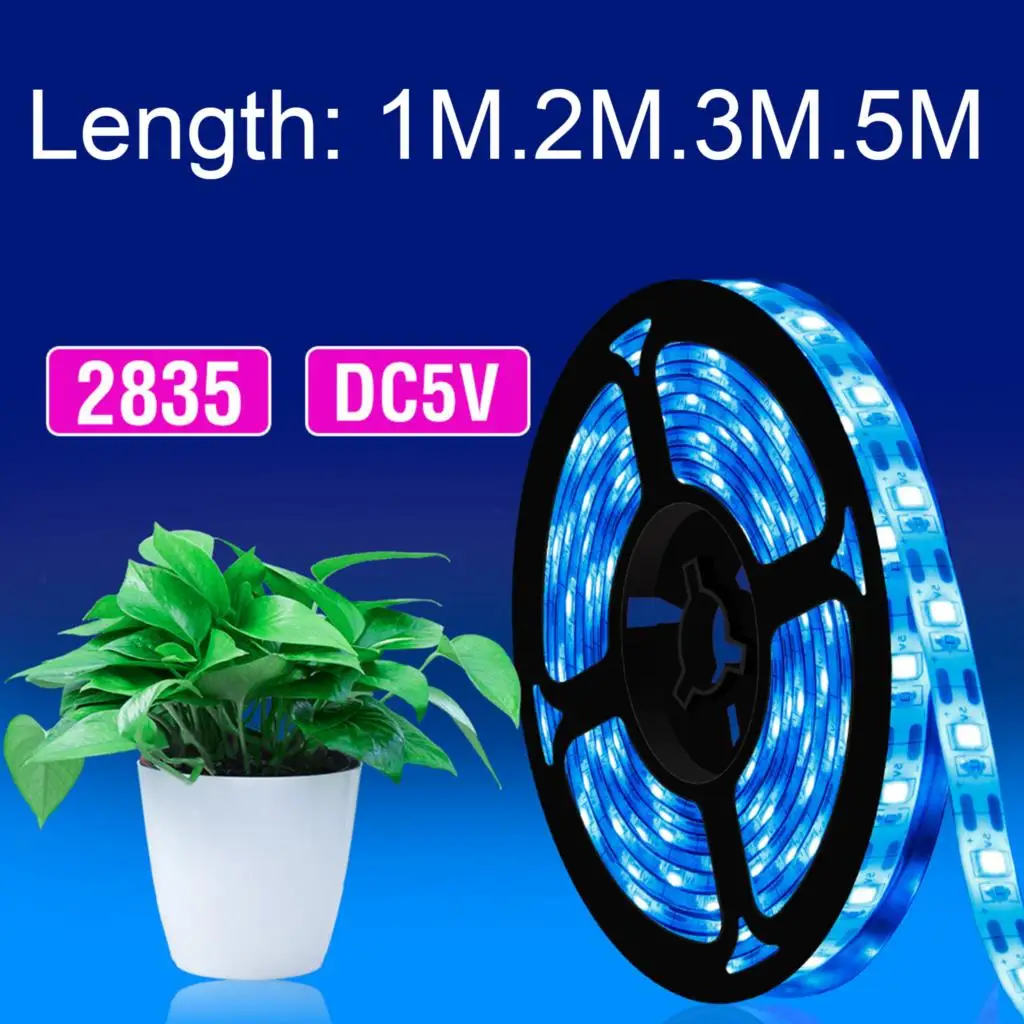 Led Hand Sweep Sensor USB Plant Light Strip Blue Light Infrared Sensor Plant Growth Fill Lights Good Flexibility 1/2/3/5M