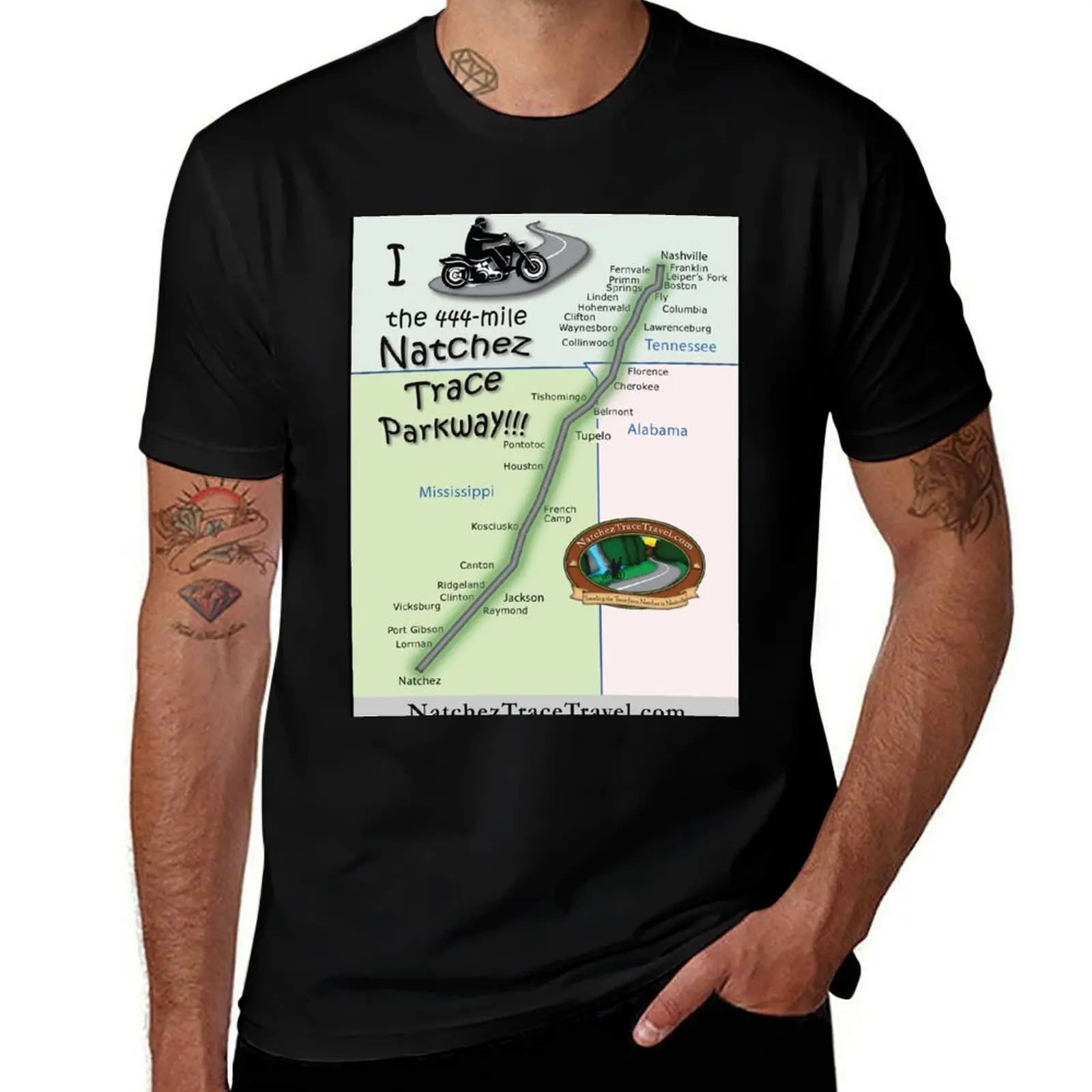I Rode the Natchez Trace Parkway. T-Shirt man t shirts cotton T-Shirt