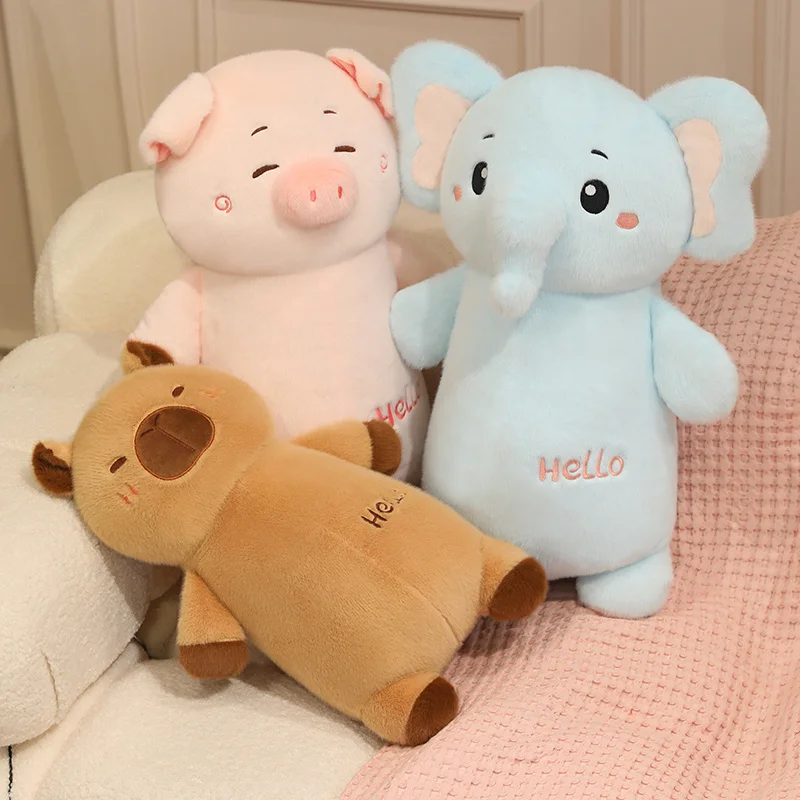 

45cm Kawaii Koala Capybara Pig Elephant Throw Pillow Sofa Backrest Throw Pillow Office Car Seat Waist Protector Cushion Pillow