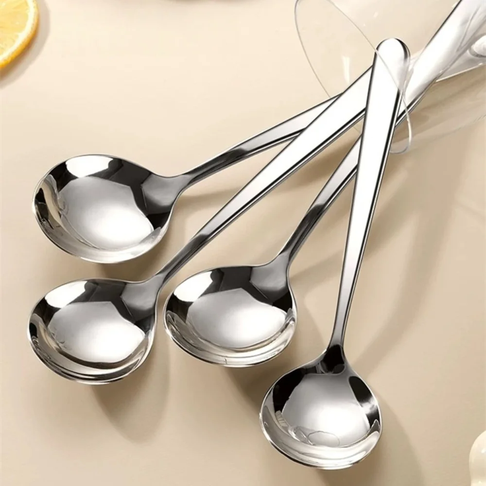 Antibacterial 316L Stainless Steel Spoon: Premium Deep Round Soup Spoon for Kids and Family High-Quality Tableware for Daily Use