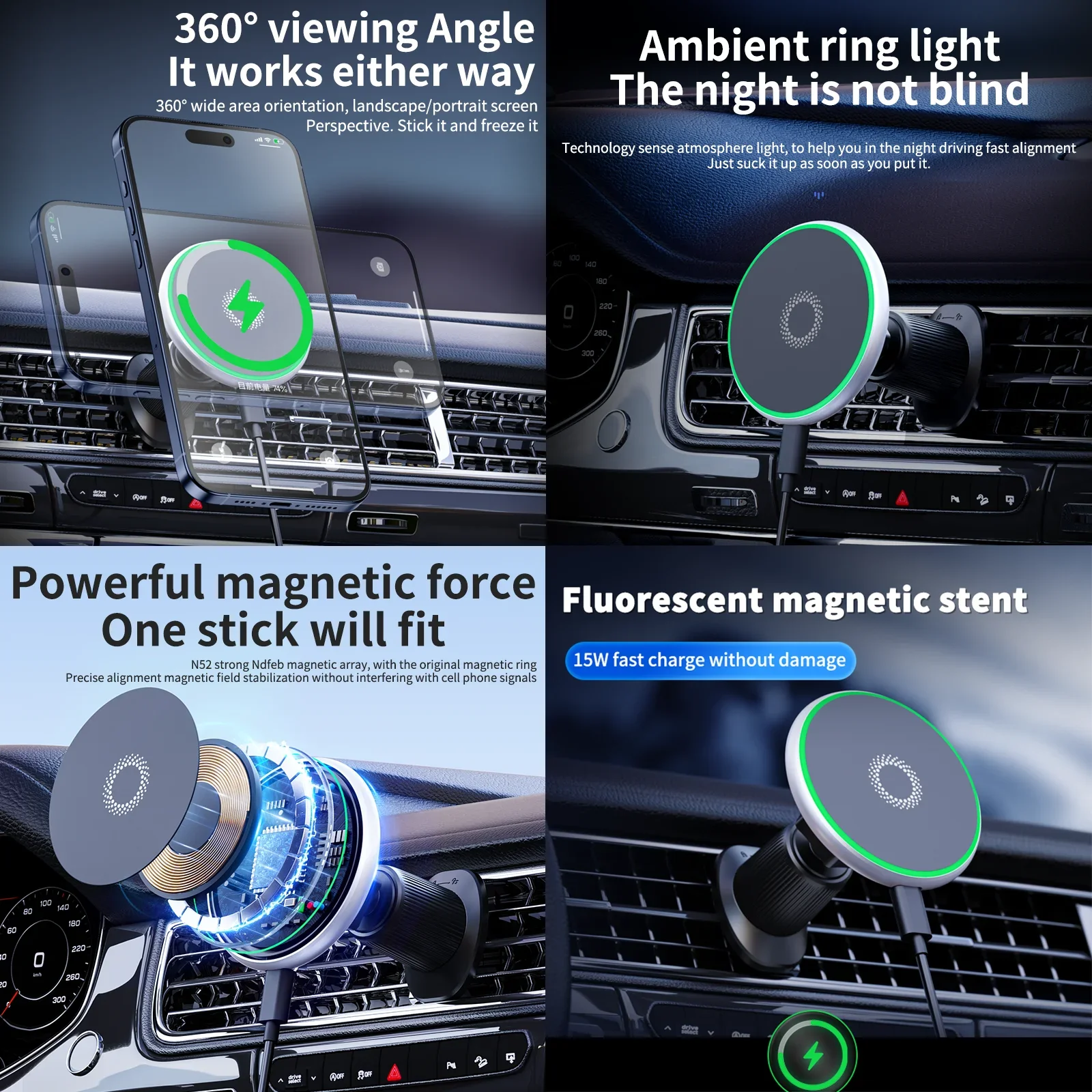 for BMW X5 2014~2018 F15 (10.3in) Car Phone Screen Holder Magnetic Wireless Charging For Screen Car phone Mount 3