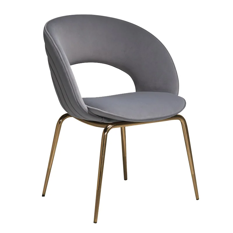 

-ɞFor Luxury Customized Hotel Restaurant Bar Coffee Business Negotiation Banquet Velvet Dining Chair with Stainless Steel Legs&