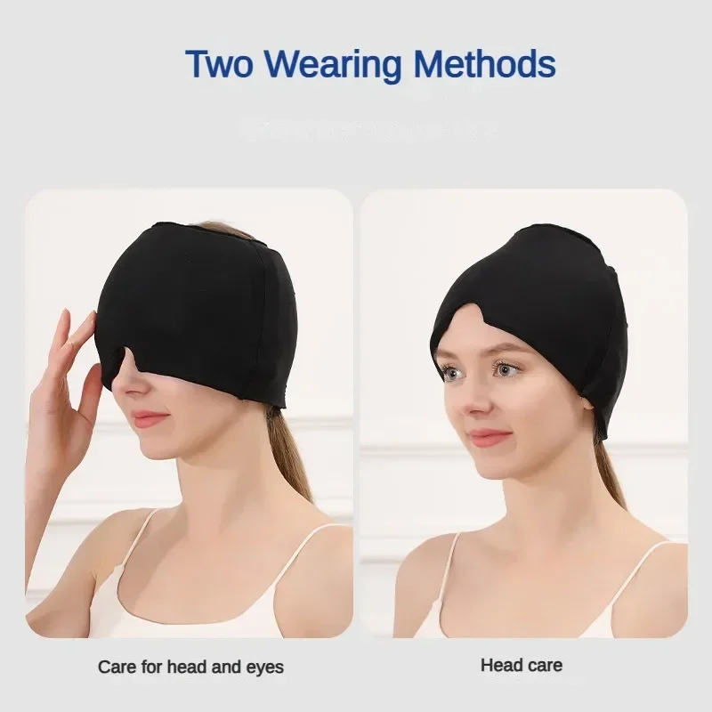 Migraine Relief Hat headache hat Gel Hot Cold Therapy Ice Cap For Relieve Pain Ice Hat Face Mask Head Wrap Massage Sleep Tool