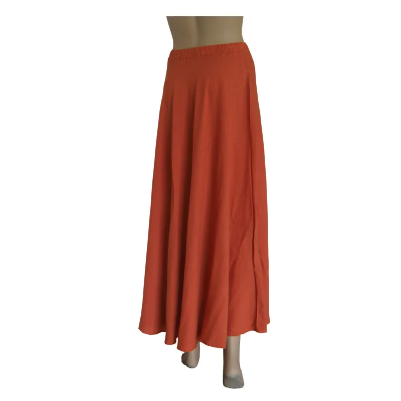 Cotton Silk Summer Women Skirt Elastic Waist Large Swing Apron Flowing Holiday Wind Beach Leisure Women's Clothes