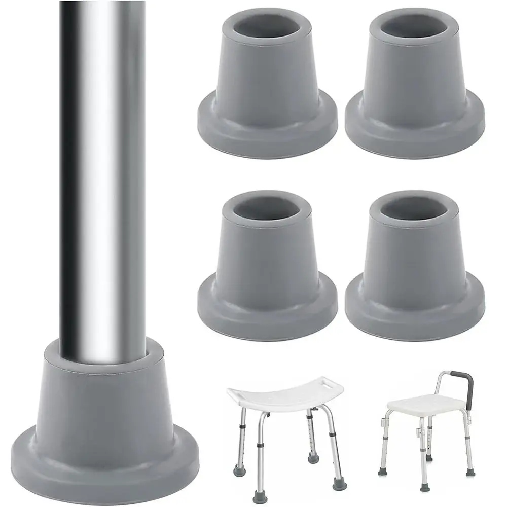 New Rubber Shower Chair Leg Caps 28.6MM Heavy Duty Replacement Caps Feet Grey Shower Chair Replacement Feet Bath Seat Stools