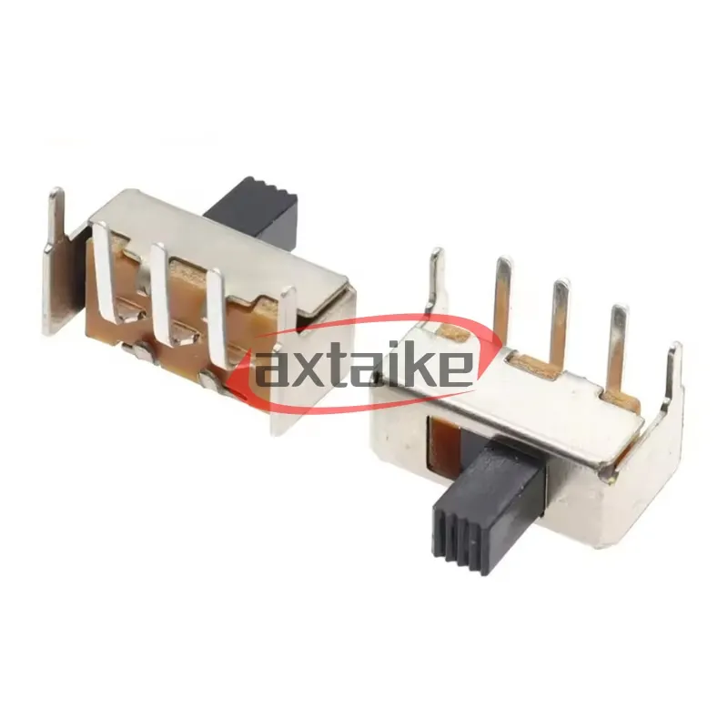 20PCS SS12F23/VG5 3Pin 1P2T Slide Switch - 90° Curved Needle 0.5A 50V 5mmH with Fixed Feet PCB Mount for Electronics