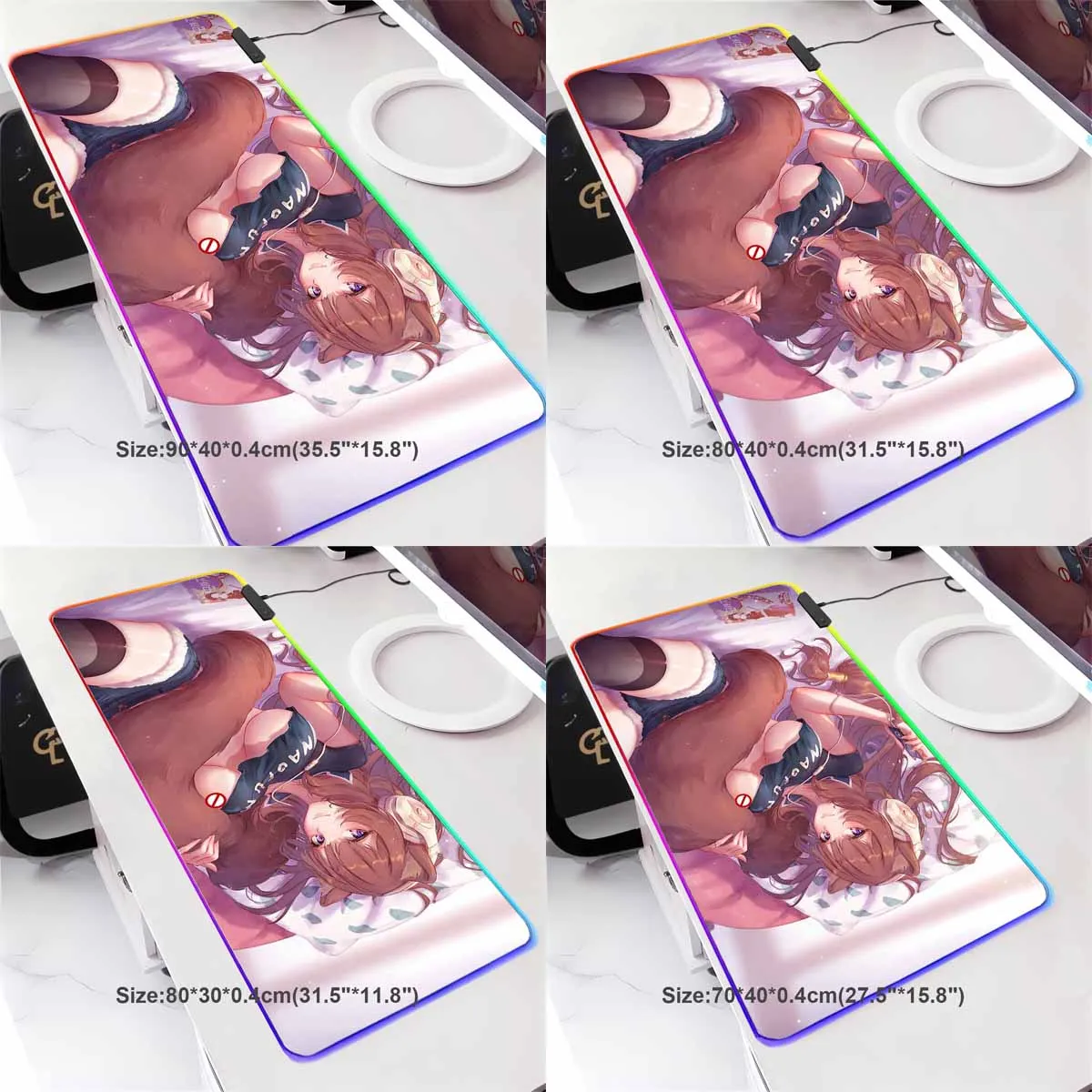 RGB Backlit Anime T_Tate no Y_Yuusha no Nariagari Mouse Pad Sexy Raphtalia Anime Overwatch Mouse Mat Non-Slip Gamer Keyboard Mat