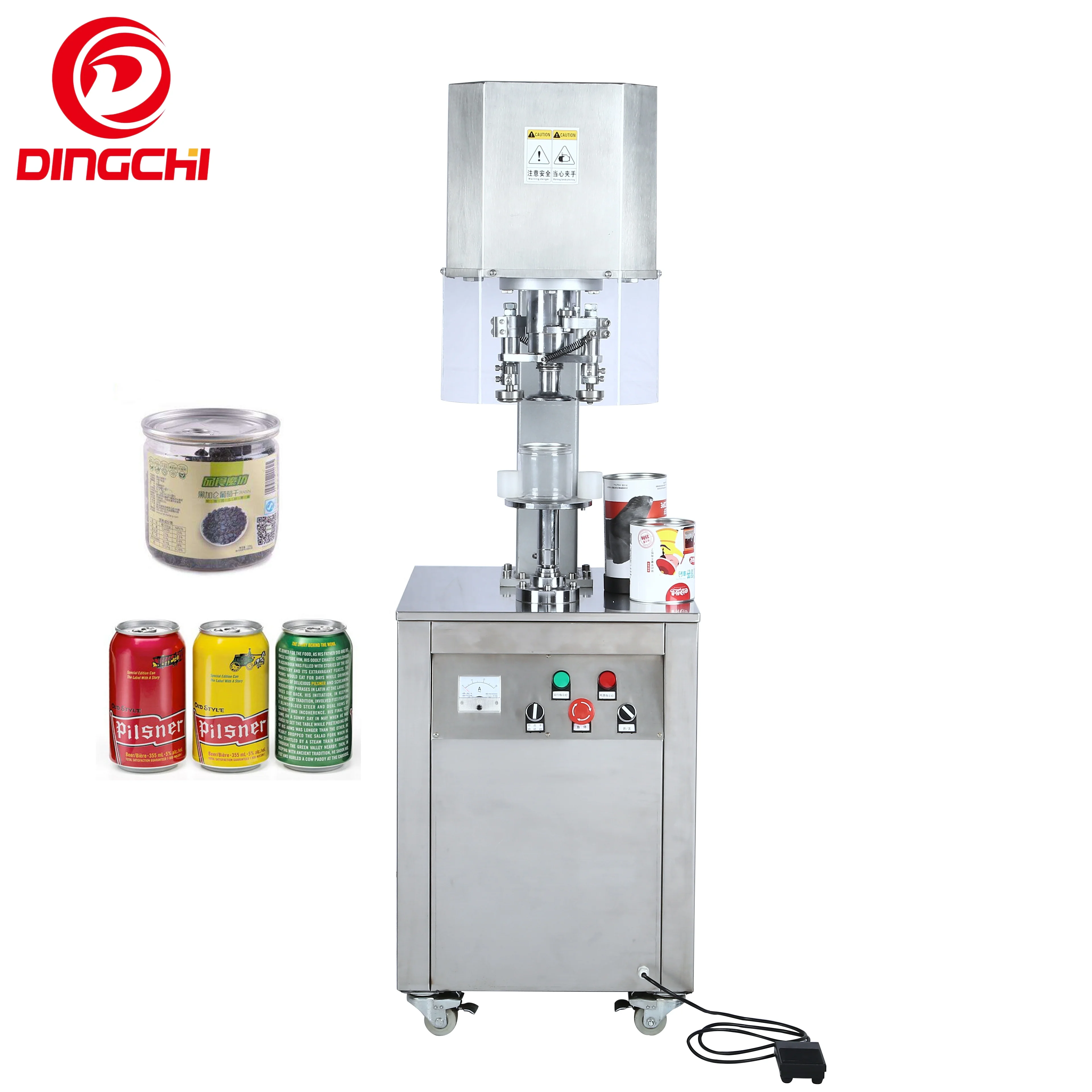 Vertical Non Rotary Semi-Automatic Electric Beverage Tin Can & Bottle Seamer Canning Machine