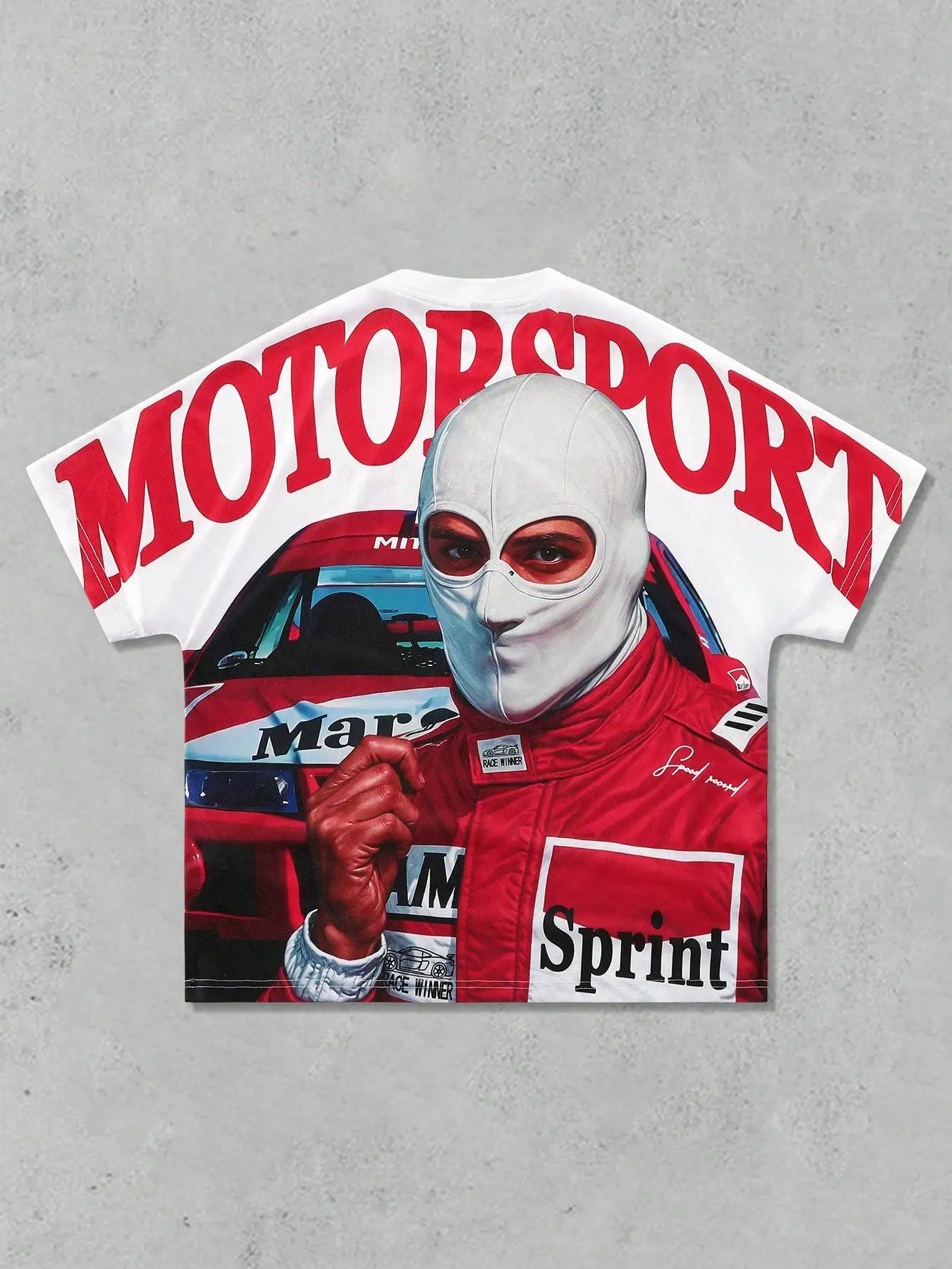 

Мужская футболка с коротким рукавом и графическим принтом в гоночном стиле, повседневный уличный стиль