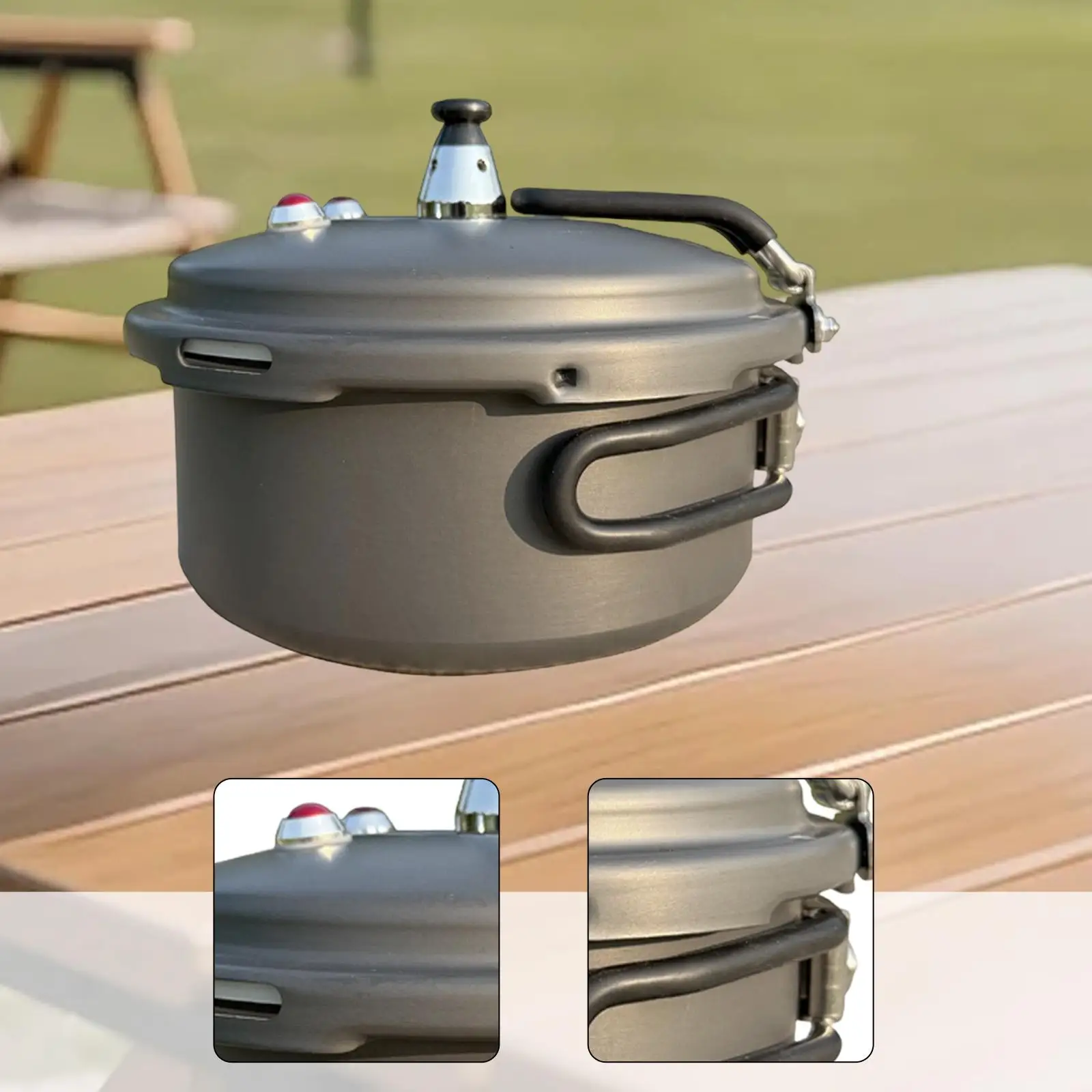 Camping Pressure Cooker Universal Fast Cooking Easy Carry Portable Pressure Canner Soup Pot Cooking Pot for Home Camping Kitchen