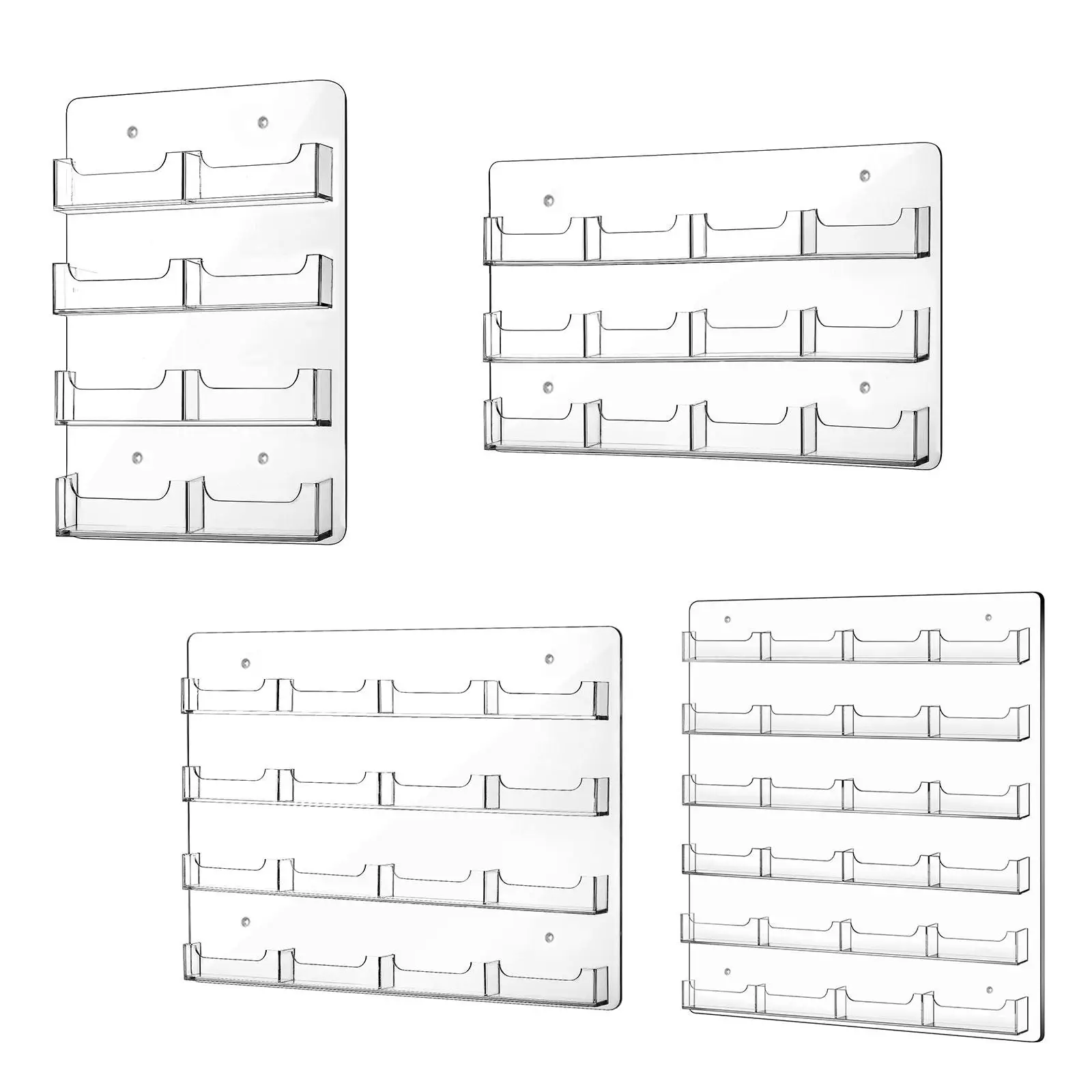 Space Saver Acrylic Business Card Organizer Wall Mount Multi Card Holder Clear Display Rack for Photos Postcards