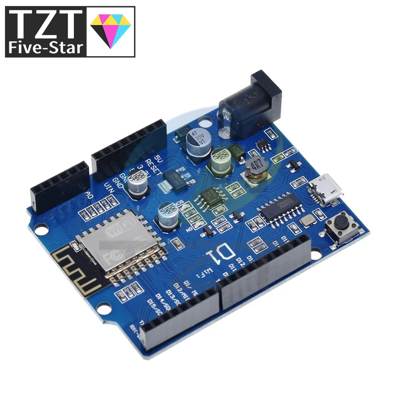 ESP-12E WeMos D1 UNO R3 CH340 CH340G WiFi Development Board Based ESP8266 Shield Smart Electronic PCB For Arduino Compatible IDE