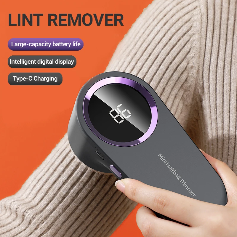 Electric Lint Remover Portable LED Digital Display Fabric Shaver USB Rechargeable Sweater Shavers Hairball Trimmer Remover