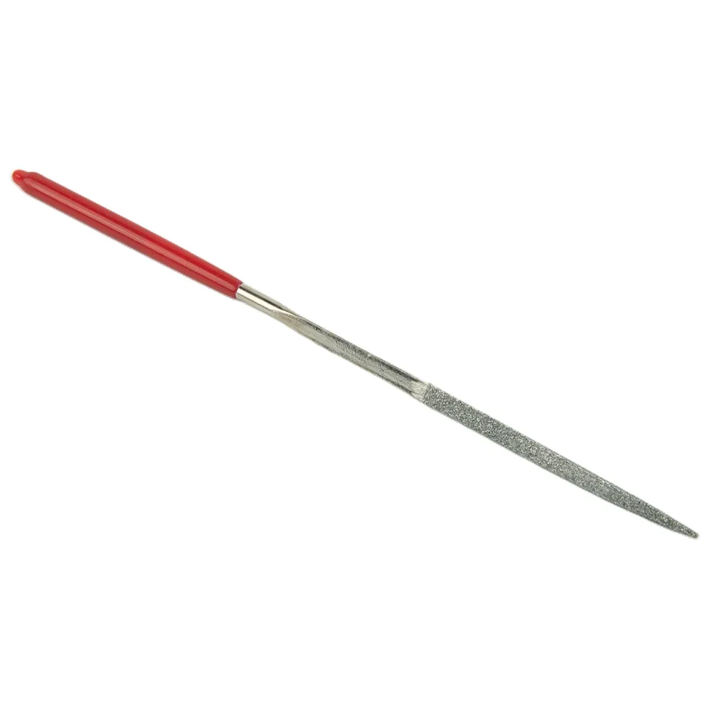 Plastic Diamond Files Hand Tools Diamond Nonslip Plastic Silver + Red Steel Triangular Replaceable High Quality Material