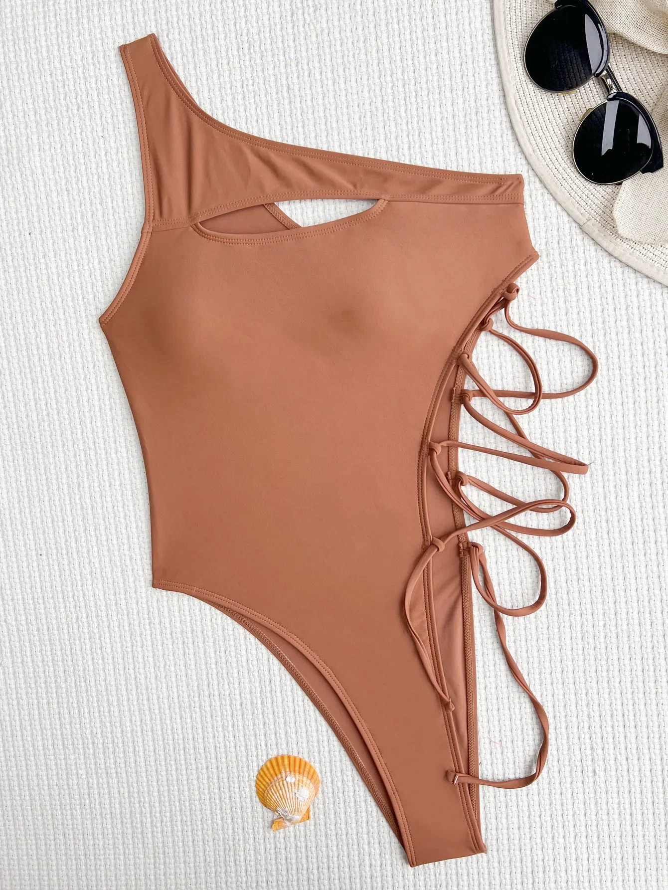 Seksowna bandaż boczny skośny kołnierzyk strój kąpielowy jednoczęściowy strój kąpielowy bikini body damskie kostiumy kąpielowe bikini tankini