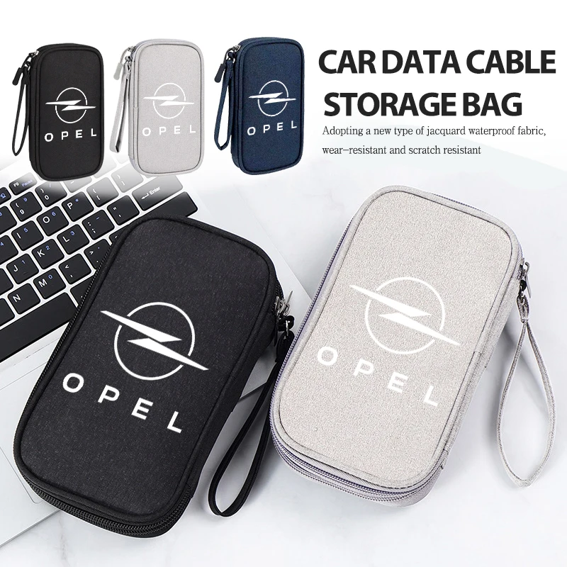 Car Travel Phone Data Line Storage Multifunction Oxford Bag For Opel OPC Astra J H G K Insignia Corsa D B E Mokka Vectra B
