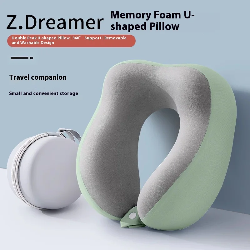 

Memory Foam U-Shaped Neck Pillow for Travel, Airplane Sleeping Pillow, Cervical Support Neck Rest, Portable U-Shaped Pillow