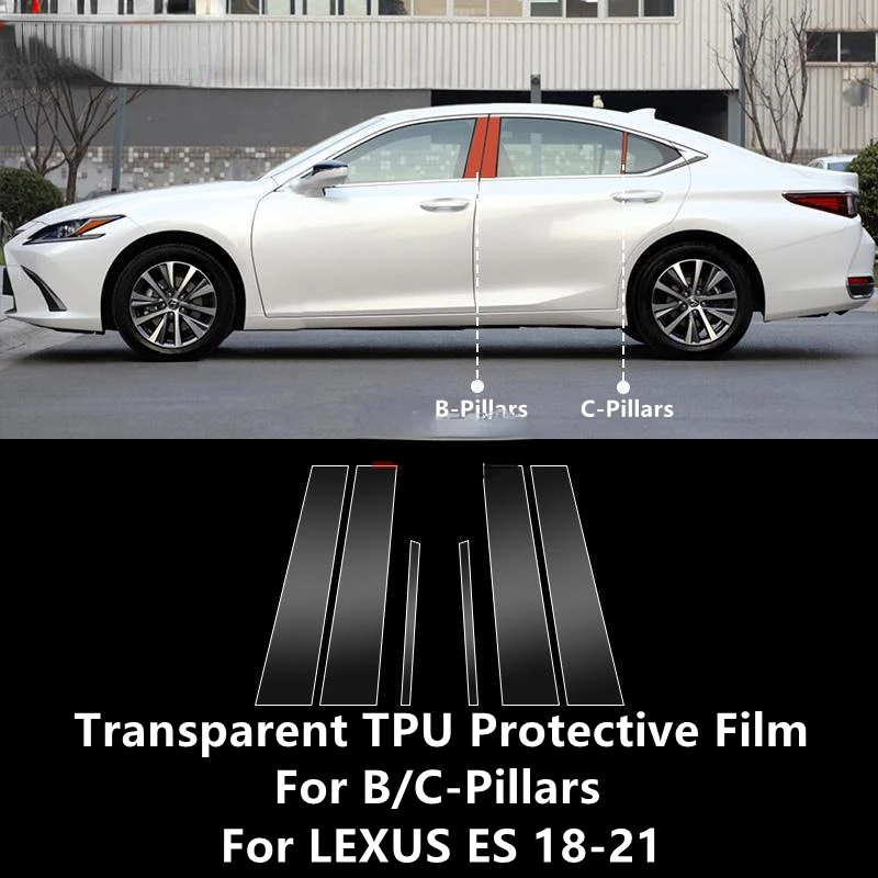 

For LEXUS ES 18-22 B/C-Pillars Transparent TPU Protective Film Anti-scratch Repair Film Accessories Refit