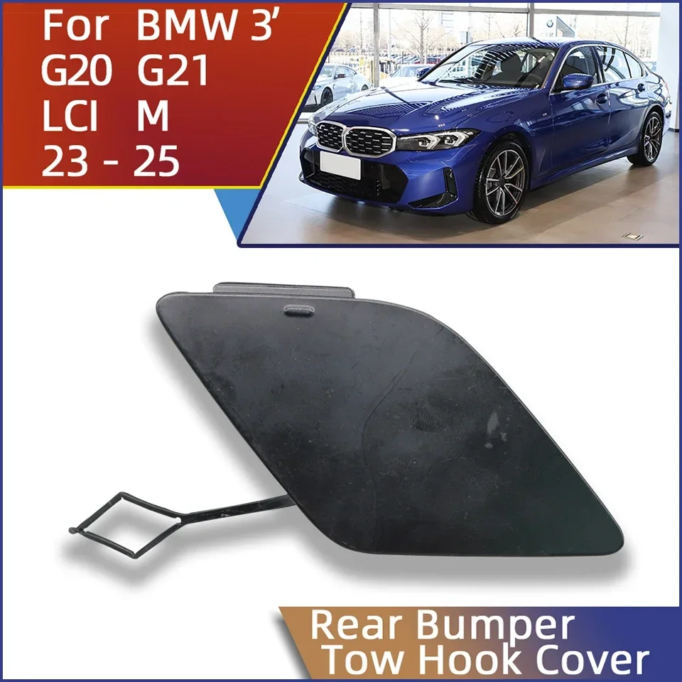 Rear Bumper Tow Hook Eye Cover Cap For BMW 3 G20 G21 LCI M Pack # 51125A697D5 2023 2024 2025 Towing Hauling Shell Lid Trim