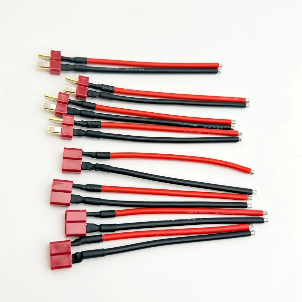 4 Stück Deans T-Stecker (männlich/weiblich) mit 14AWG weichem Silikondraht für RC Lipo Akku – Erweiterungskabel im Großhandel – Detail 8