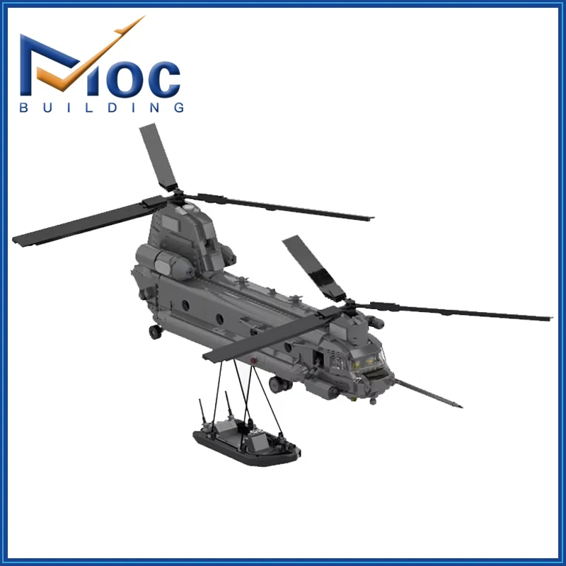 MOC Building Blocks Boeing MH-47 G Aircraft Model DIY Assembly Bricks Creative Plane Toys Collection Display Christmas Gifts