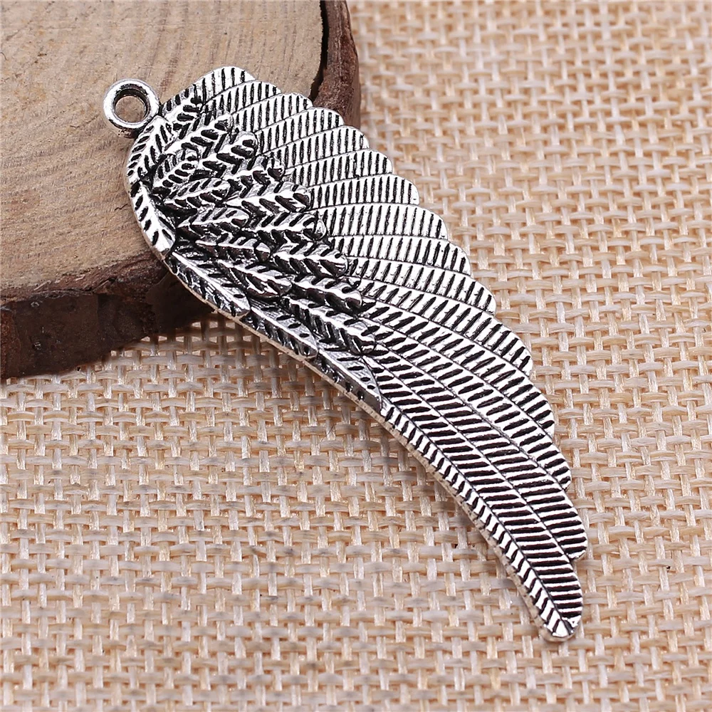WYSIWYG 4pcs 55x19mm Angel Wings Charm Pendants 2 Colors Wing Pendants Charm For Necklace Making Earring Making