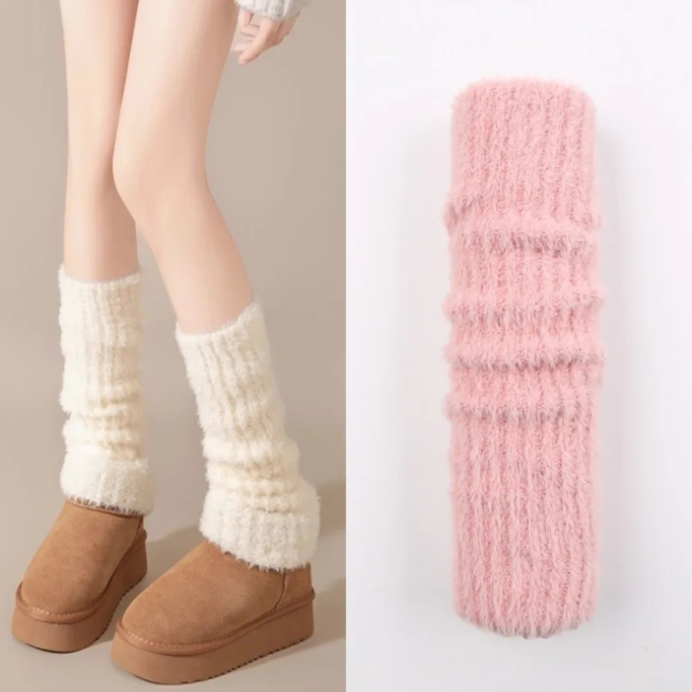 Fashion Imitation Fox Fur Women's Long Stockings Leg Protection Warm Leg Socks Japanese Style Thickened Boot Socks