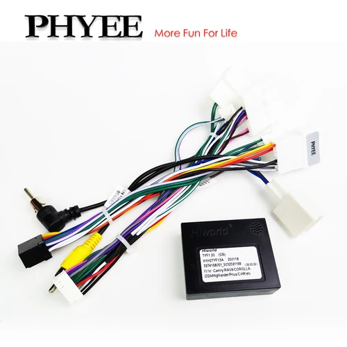 Imagen 1 del producto Arnés de cableado de radio, decodificador CAN Bus, adaptador de cable de sistema Android de 16 pines, para Toyota Corolla Camry RAV4 Highlander Hilux CHR