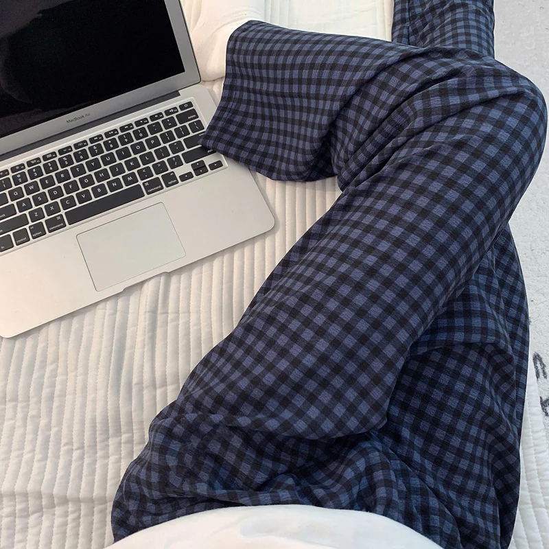Dark blue 612 dark blue plaid trousers