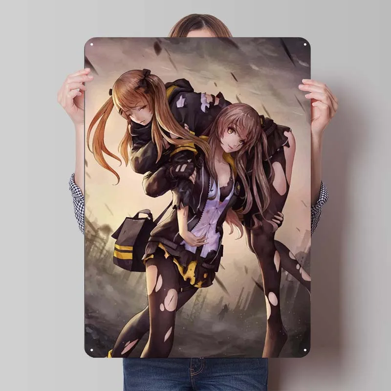 Girl Frontline Anime & Manga Posters Decor for Room Decoration Metal Tin Signs for Boys and Girls Room Wall Decoration Retro