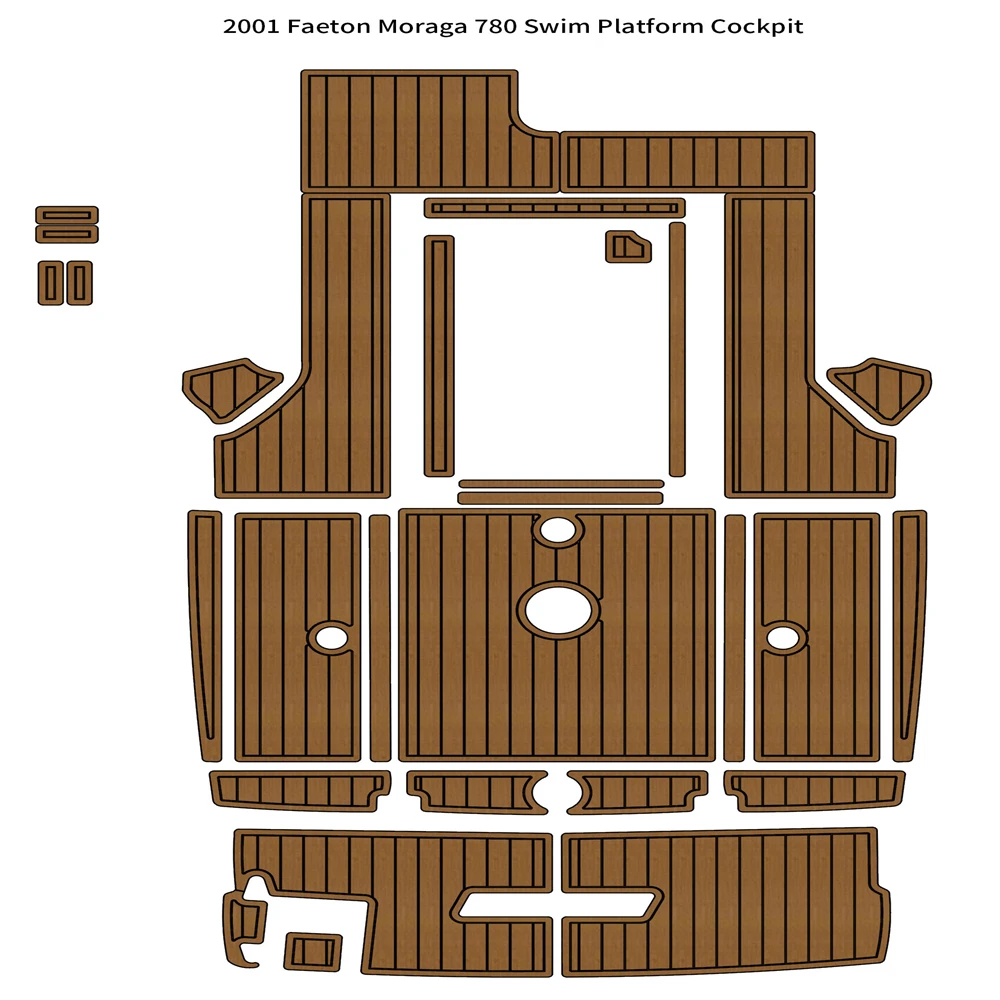 2001 Faeton Moraga 780 Swim Platform Cockpit Pad Boat EVA Foam Teak Floor Mat SeaDek MarineMat Gatorstep Style Self Adhesive