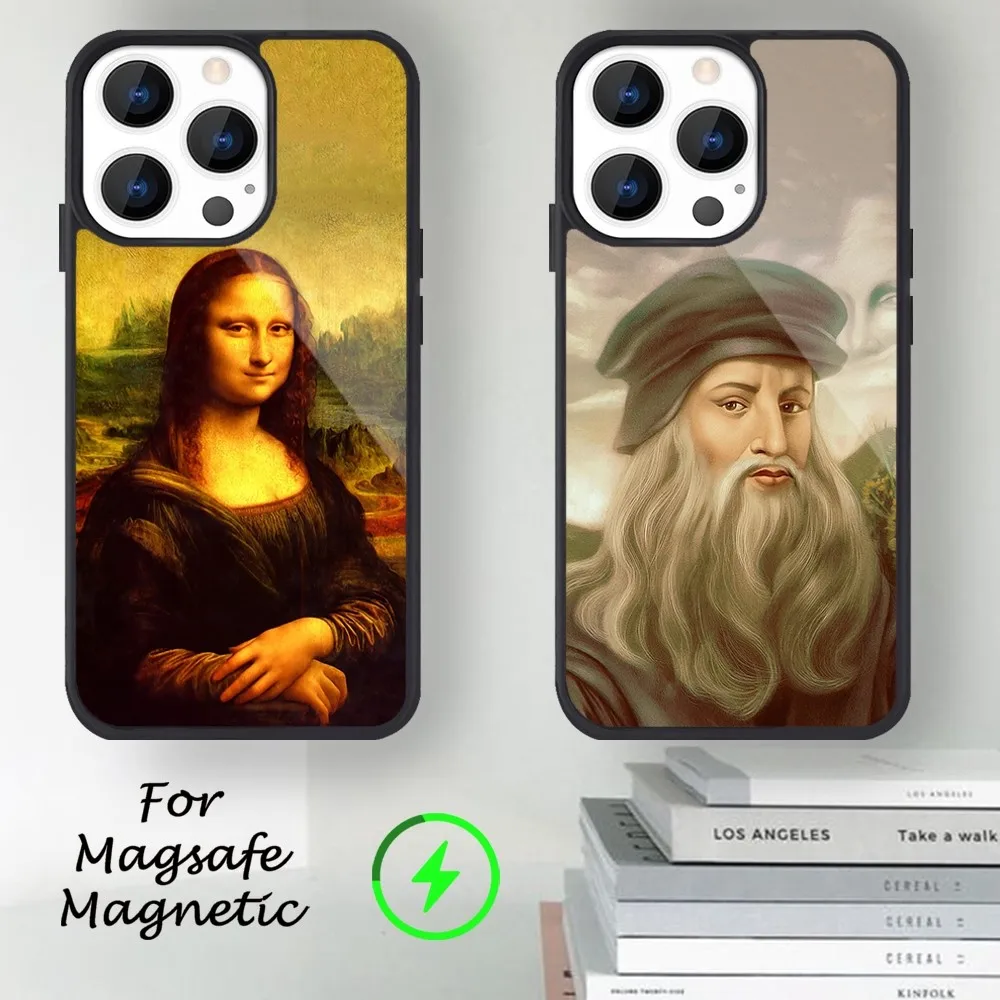 Leonardo da Vinci artwork Phone Case For iPhone 14 13 12 11 15 Pro Max Magsafe Magnetic