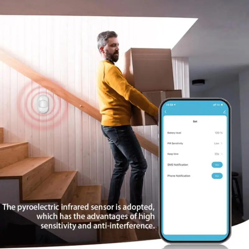 Tuya ZigBee Smart Mini PIR Sensore di movimento Batteria incorporata Rivelatore a infrarossi passivi Sensore di allarme antifurto di sicurezza App Smart Life