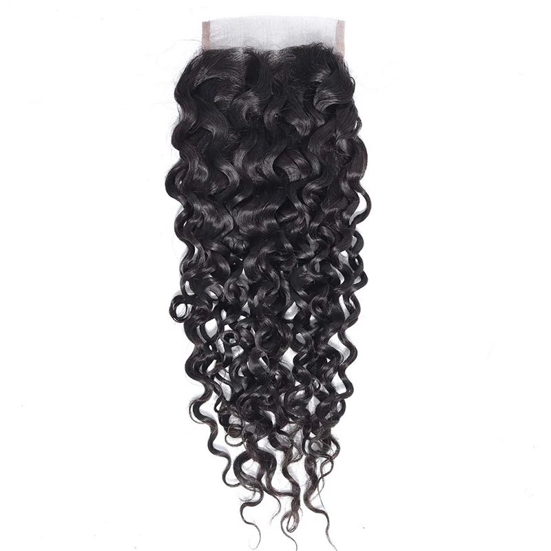 Water Wave Lace Closure Human Hair 13X4 Lace Frontal Burmese Human Hair Preplucked 4x4 Transparent Lace Closure 150 Density