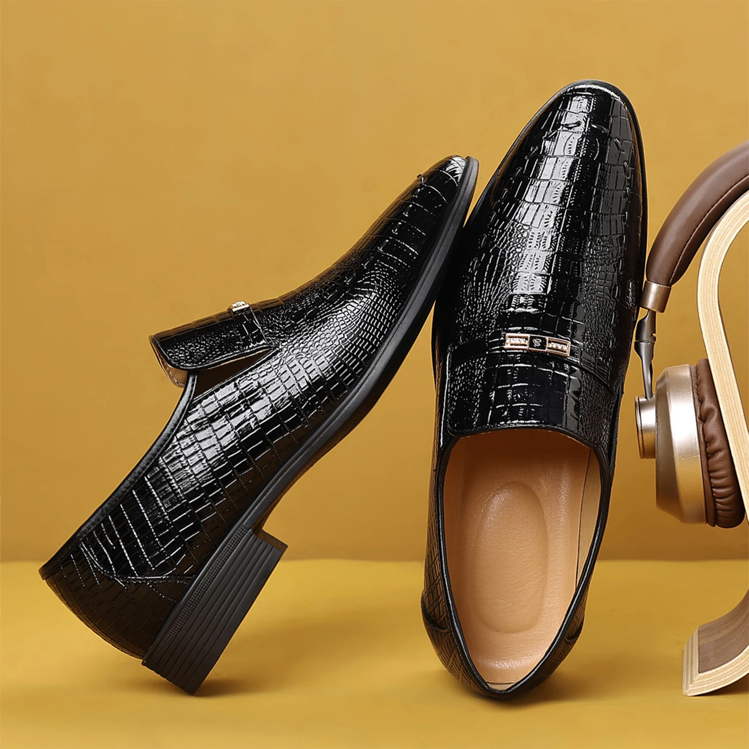 

Мужские модельные туфли без шнуровки, деловые повседневные удобные классические модельные туфли для мужчин ﻿