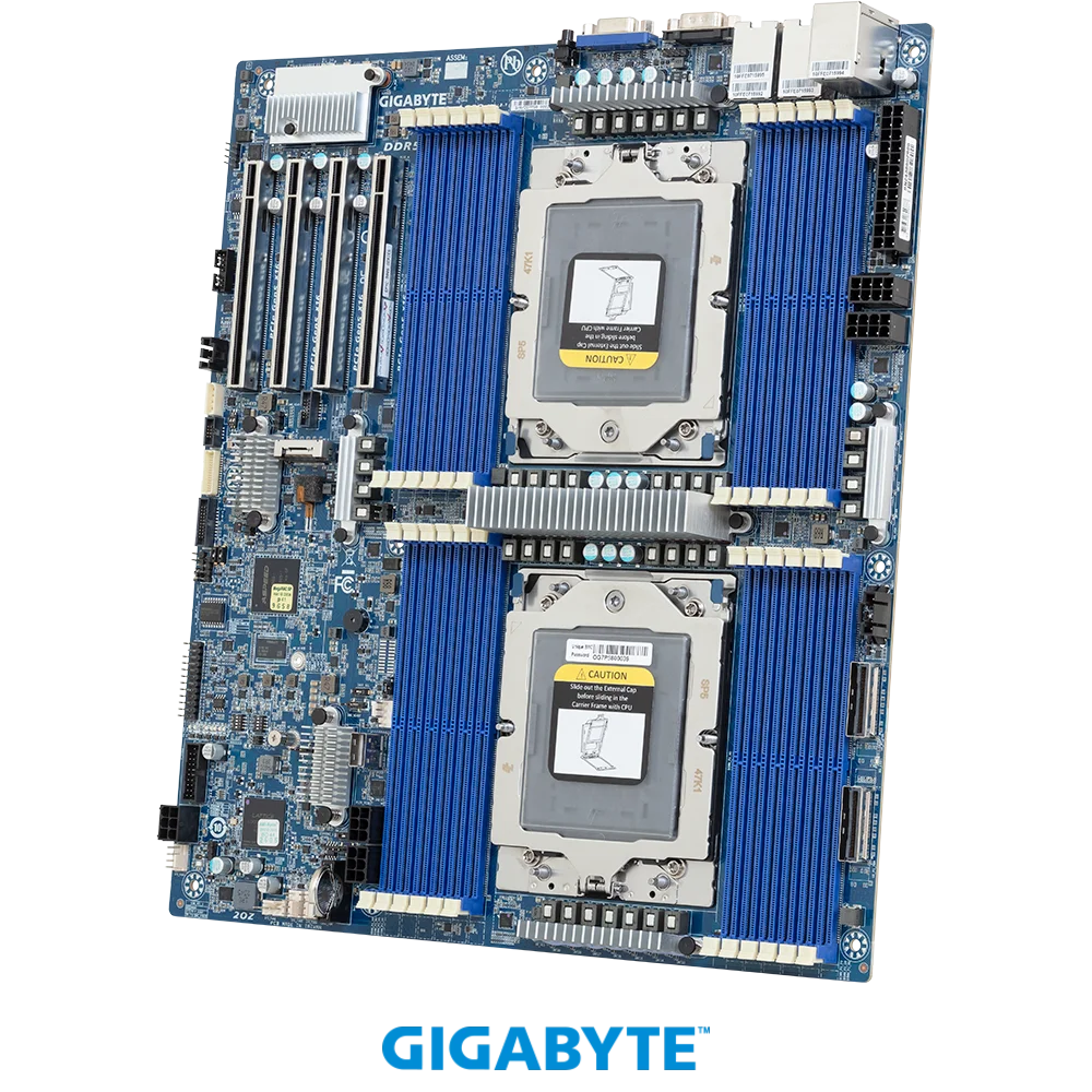 EPYC 9005 9004 서버용 MZ73-LM2 마더보드 E-ATX 듀얼 소켓 DDR5 ECC 등록 메모리 통합 그래픽 썸네일 2